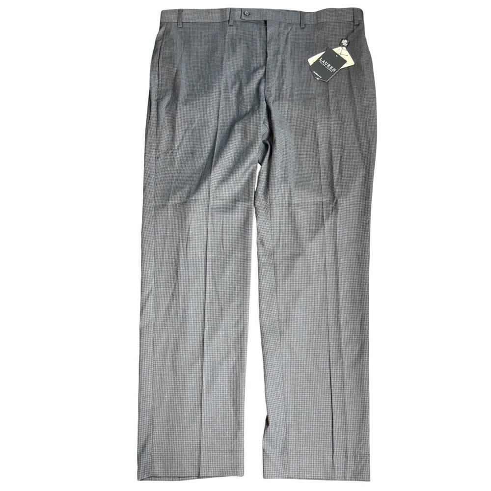 Lauren Ralph Lauren Mens Norton Ultraflex Grey Check Dress Pants 40W x 32L NEW